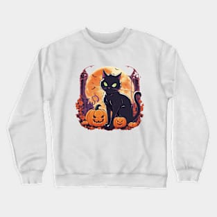 halloween cat Crewneck Sweatshirt